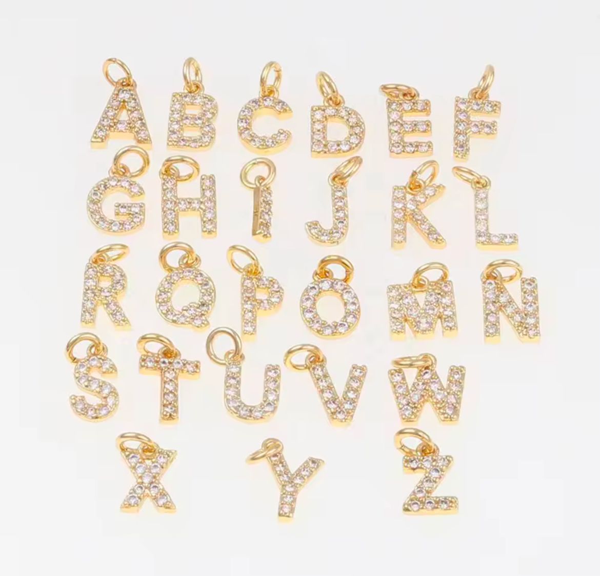 Stone Inital Charm