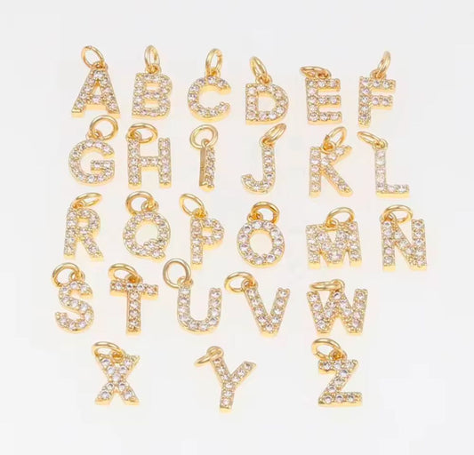 Stone Inital Charm