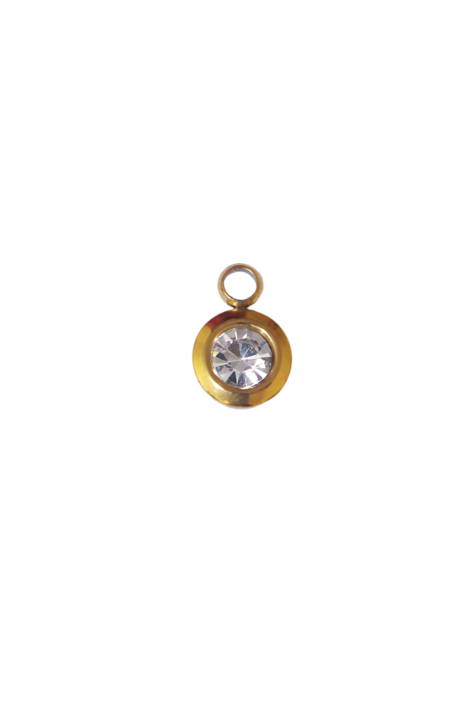 White Stone Charm - Plain