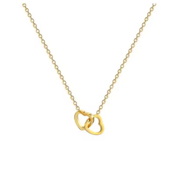 Double Heart Stone Necklace