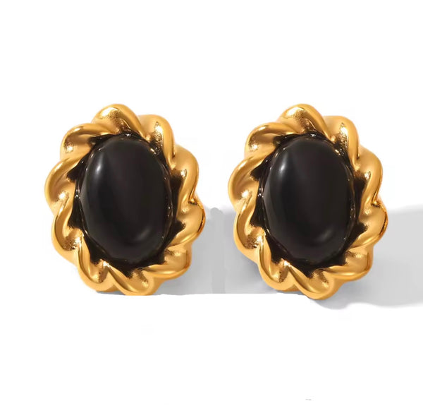 Sapphire Ebon Studs