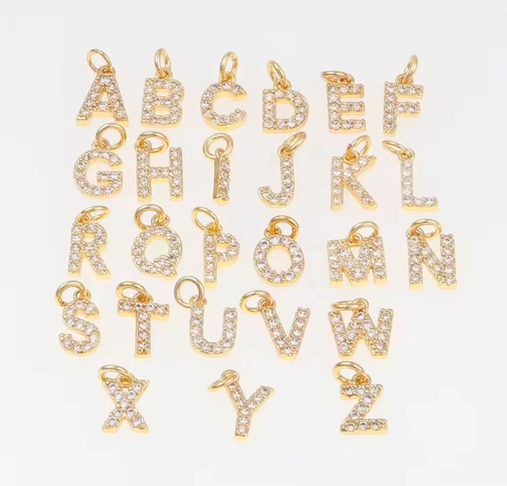 Stone Inital Charm